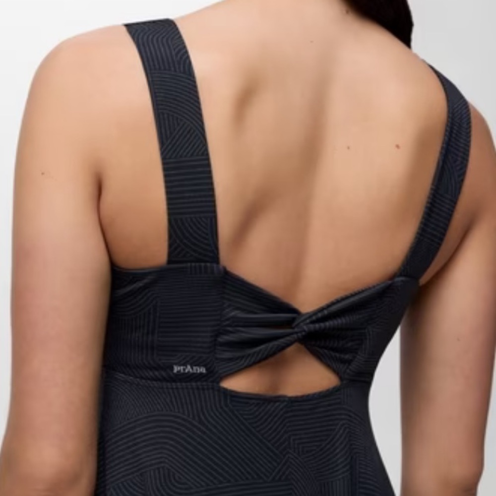 PrAna Lata Beach Maxi Dress Shadow Linea Cutout Back Built in Sports Bra Size M - Picture 5 of 8